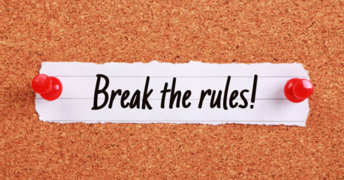 Image: Breaking the rules - a pinned note to remember